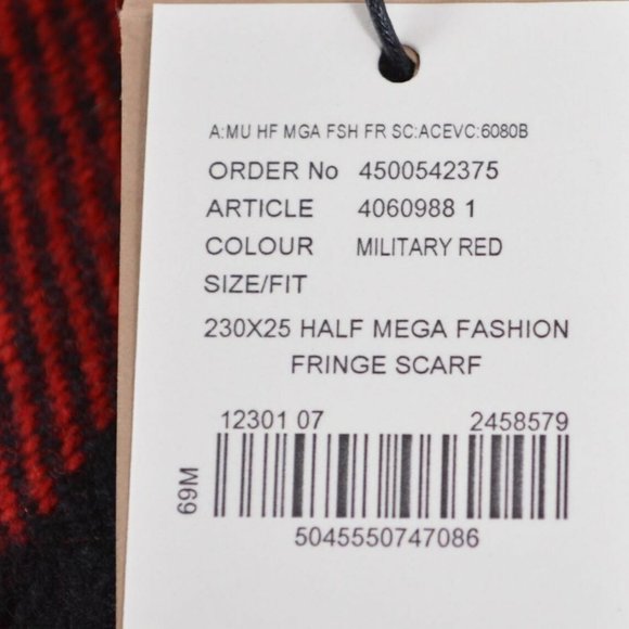 NWT BURBERRY HALF MEGA CHECK WOOL FRINGE SCARF - Picture 8 of 9